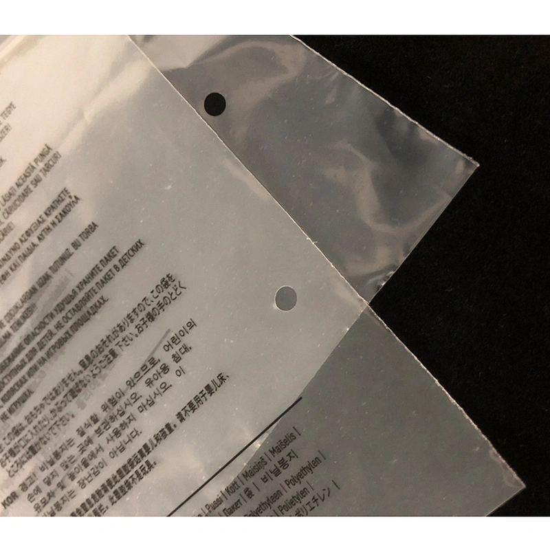 Custom transparent self-adhesive warning bag recycled plastic transparent bag for packaging clothes