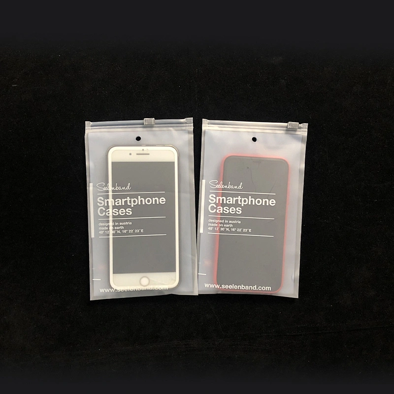 Cell phone zip lock bag frosted zipper bag custom plastic bags