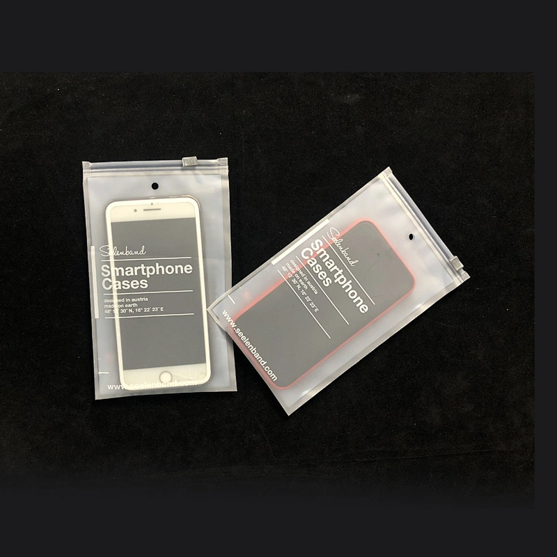Cell phone zip lock bag frosted zipper bag custom plastic bags
