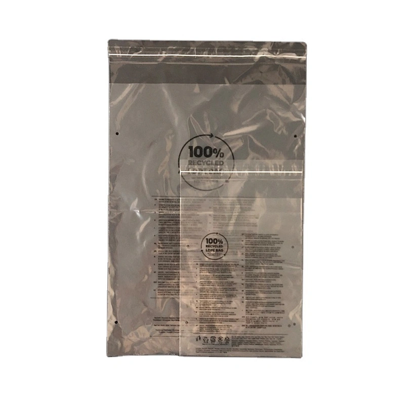 Custom transparent self-adhesive warning bag recycled plastic transparent bag for packaging clothes