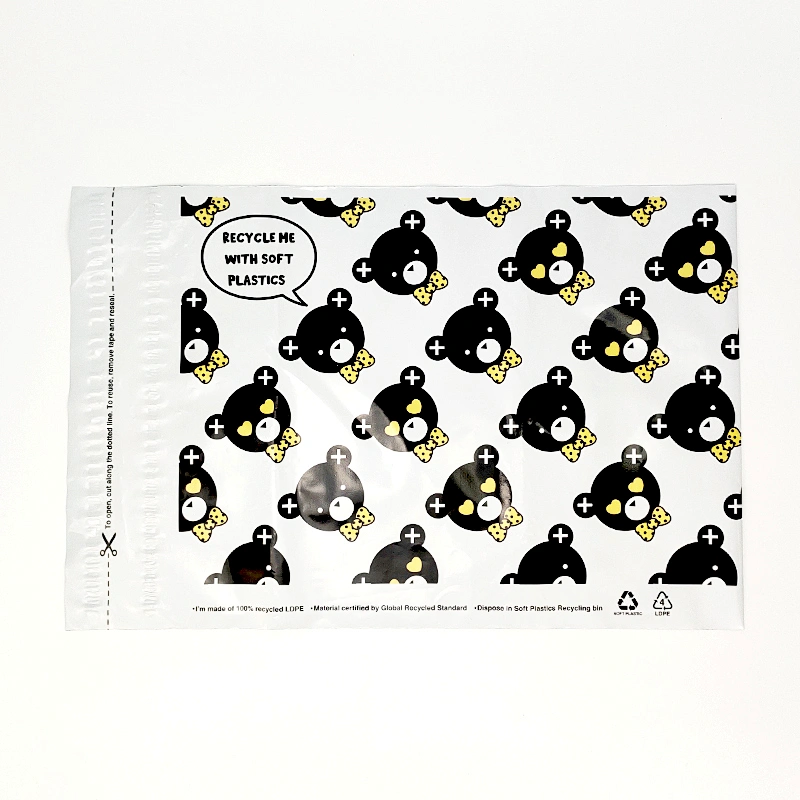 Recyclable LDPE courier bags bear ziplock plastic bag  custom courier plastic bags