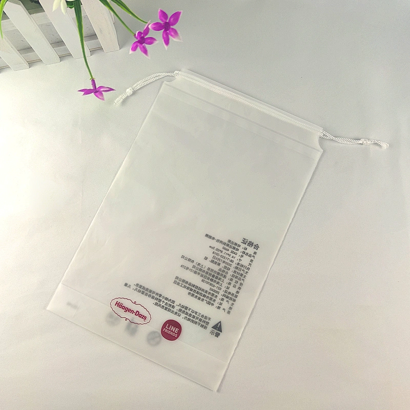 Custom drawstring bag recycled plastic bags stand up bag packaging bag with logo