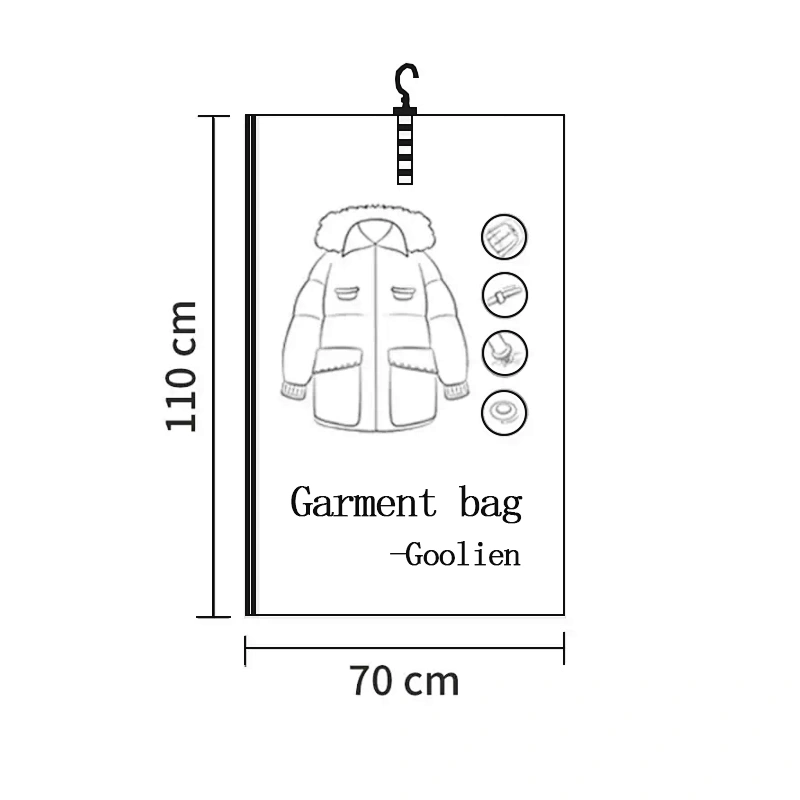 Transparent garment bags waterproof custom logo