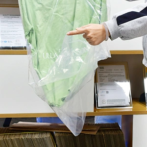 Customized clear reuse plastic garment bags dust cover with logo
