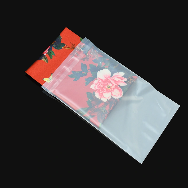 Frosted zip lock bags egradation self sealing translucent CPE self adhesive bag