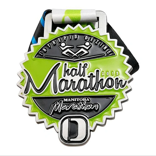 medalla de maratón de esmalte suave personalizada