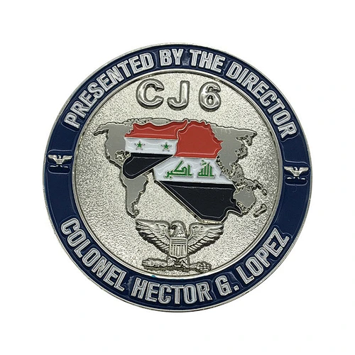 Personalised Custom logo Zinc Alloy Brass Engraving Navy Souvenir Enamel Challenge Coin
