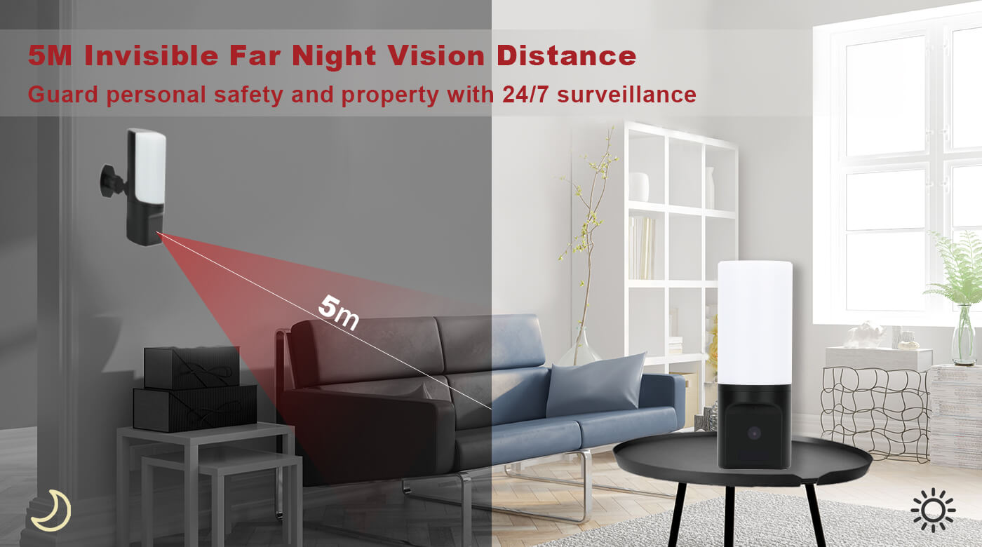 Eleshine Tuya Wall Lamp Wi-Fi Camera TY017 Tuya wall lamp WiFi camera OEM ODM B2B customization image 10