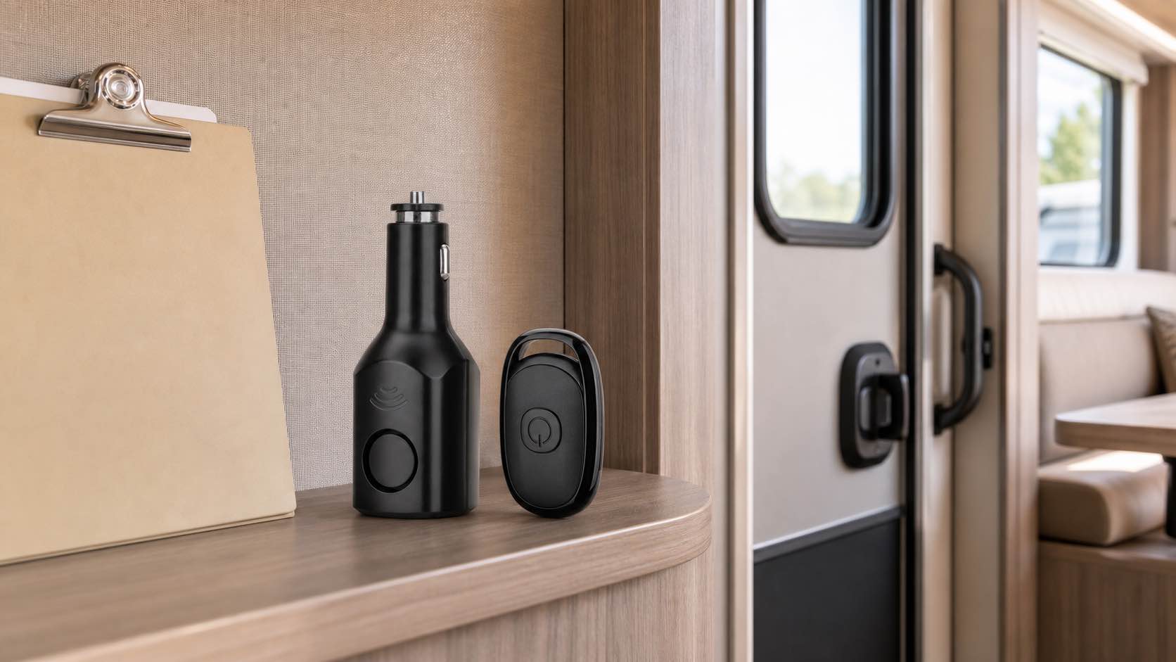 CC001 radar car alarm and remote assessed for RV interior portable-security projects