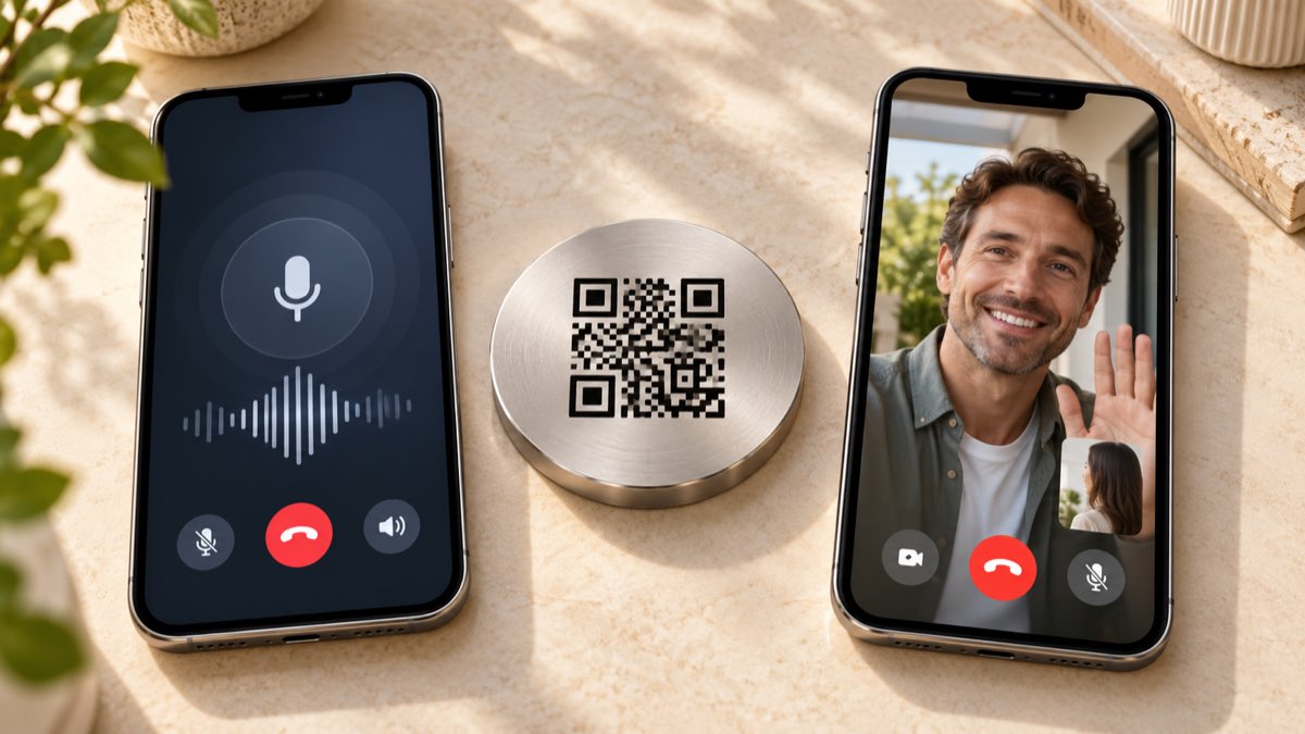 Illustrative comparison of audio-only and audio-plus-video phone call experiences for FP001-1