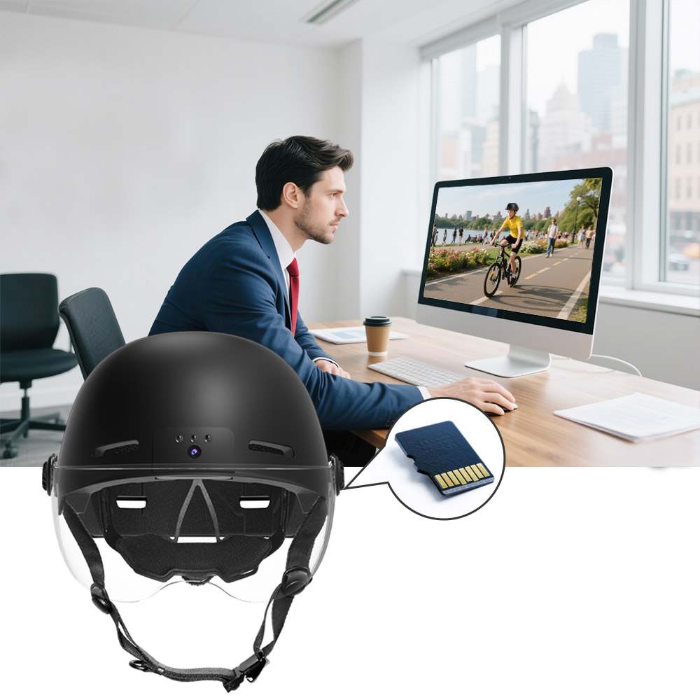 Eleshine Riding Camera Recorder Helmet RAW2 helmet action camera mounting and setup detail image 9