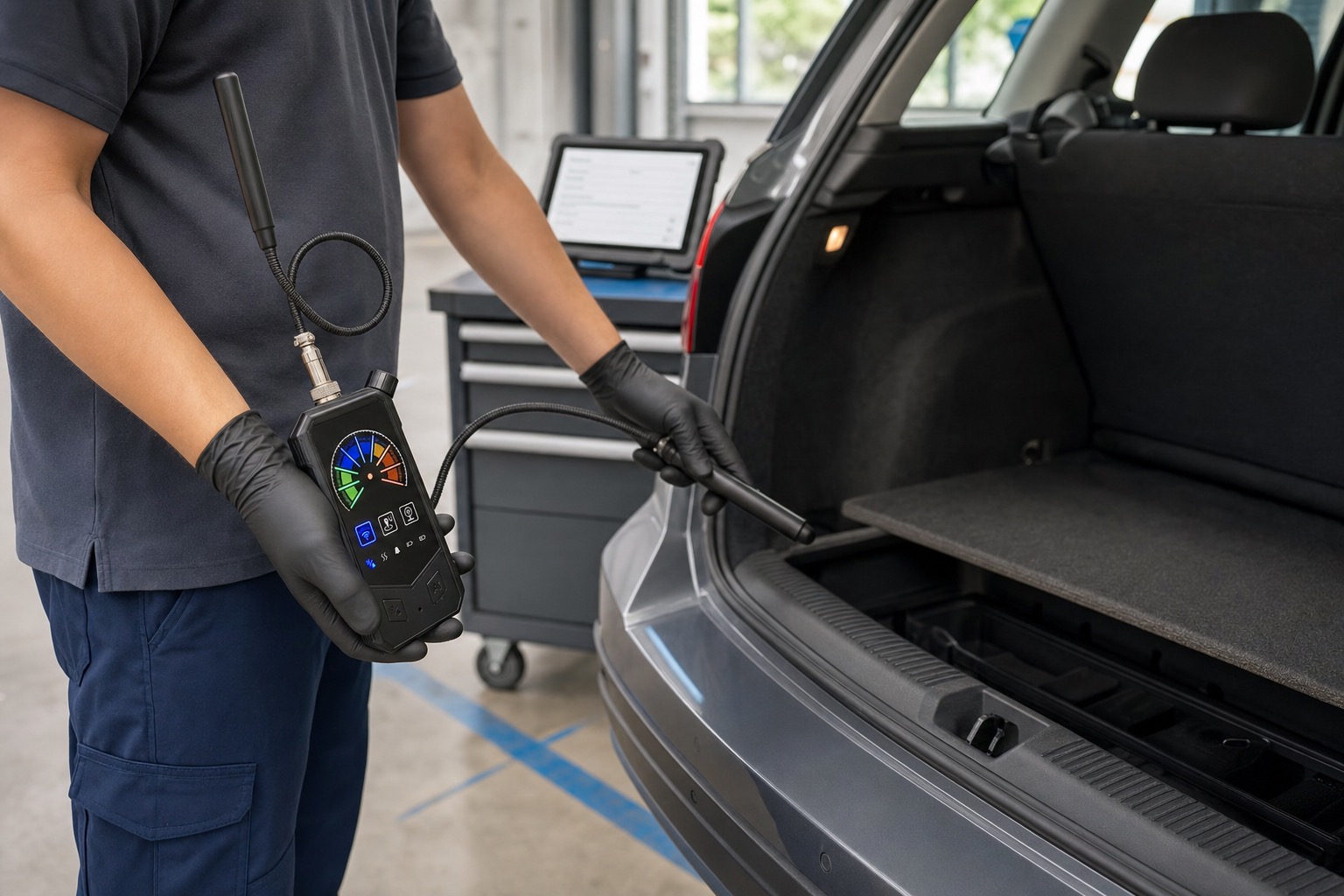 Fleet magnetic-source inspection using a portable 3-in-1 RF detector