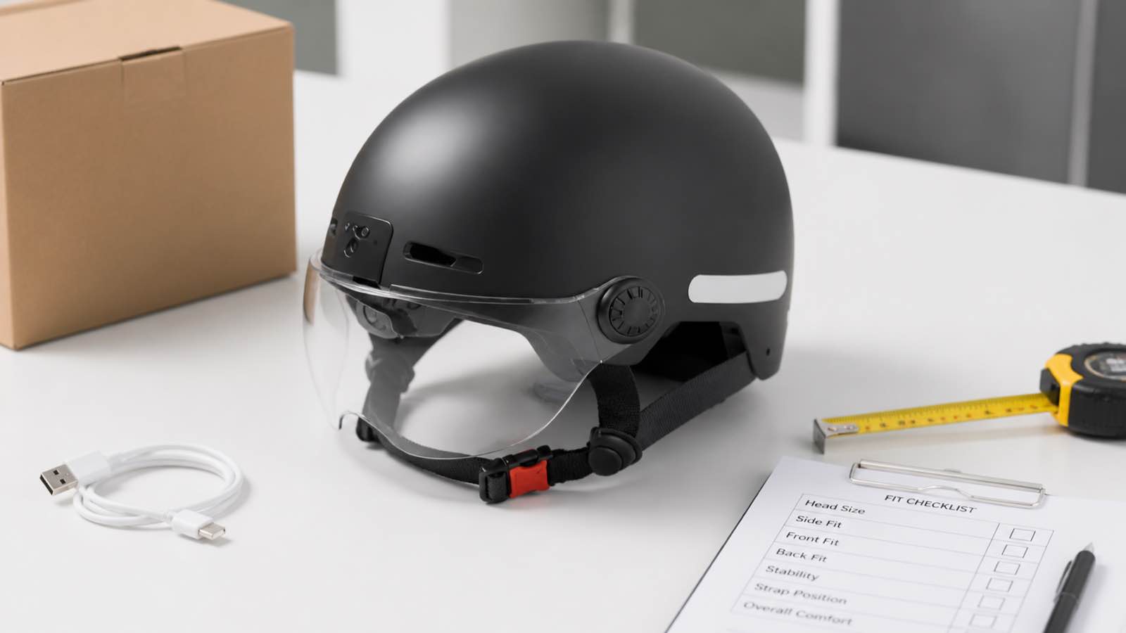 RAW2 riding helmet camera stationary sample inspection for distributors