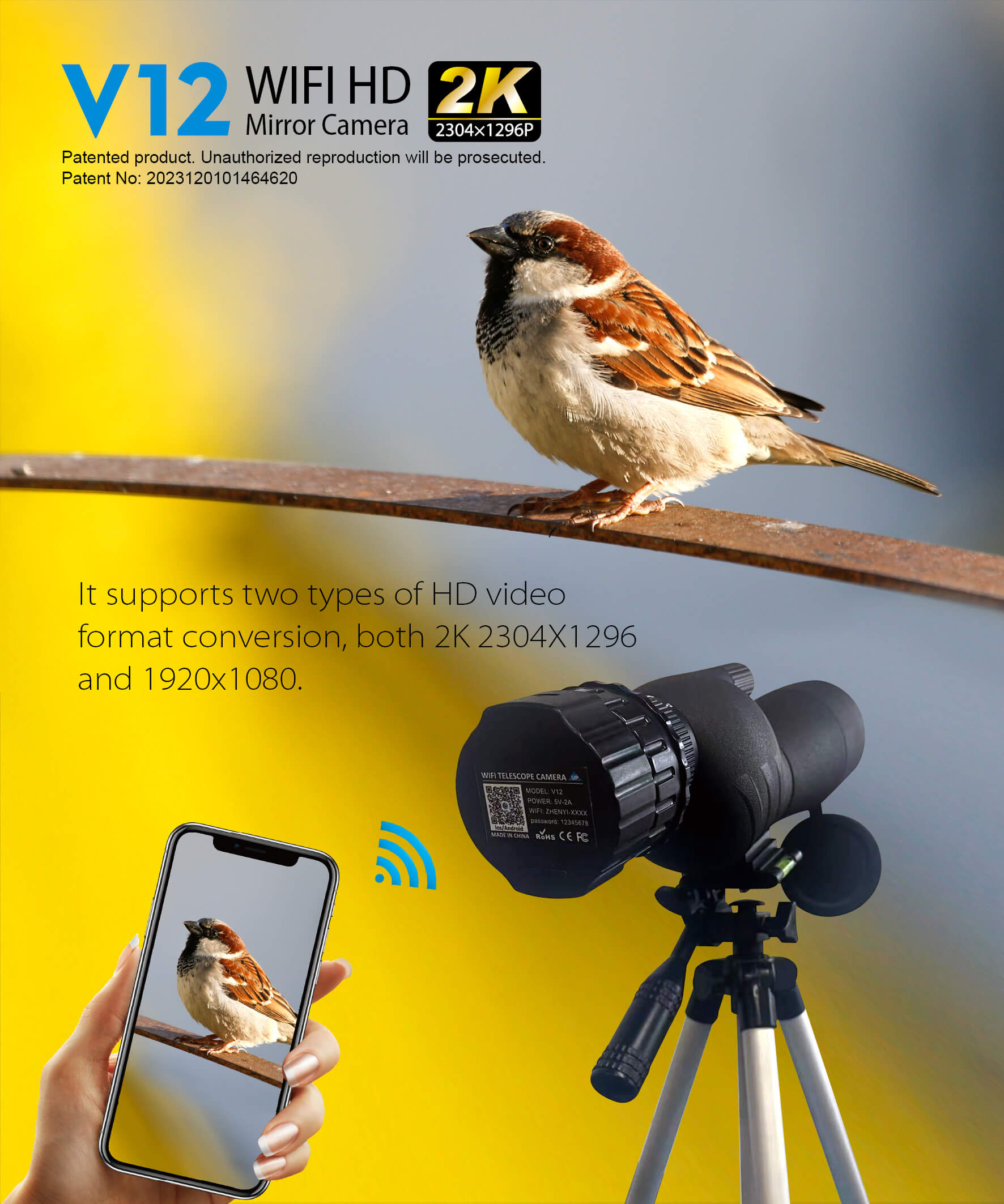 2K WiFi HD Telescope Camera