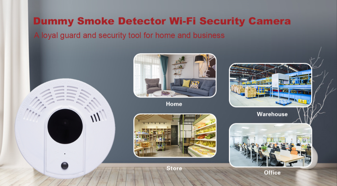 Dummy Smoke Detector Wi-Fi Security Camera (330° PAN Rotating)
