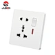 1 gang switch + versatile five+hole socket w/neon