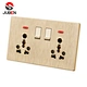 2 GANG  + DOUBLE  16A SOCKET MF SOCKET + INDICATOR