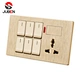 6 GANG SWITCH + MF SOCKET AND INDICATOR WITH DIMMER PROVISON