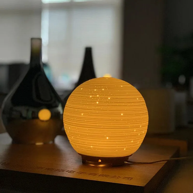 Antique 24V 500mA Ceramic Diffuser Humidifier 100ml With Night Light
