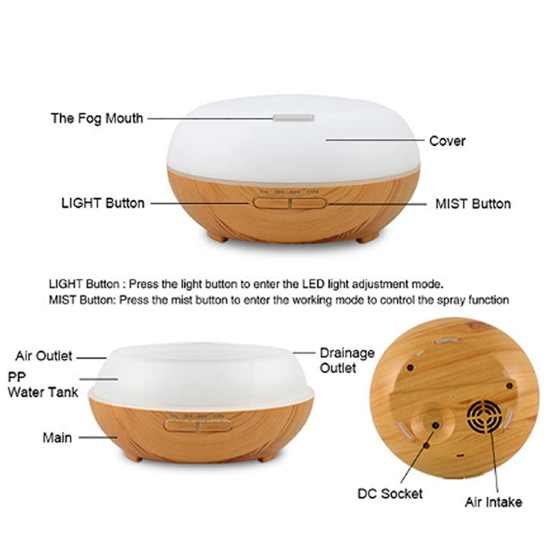 200ml Wood Grain Ultrasonic Aroma Diffuser for Home Fragrance