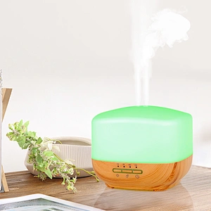 Portable 500Ml Wood Grain 7 Colors Light Aromatherapy Essential Oil Machine Home Ultrasonic Aroma Diffuser