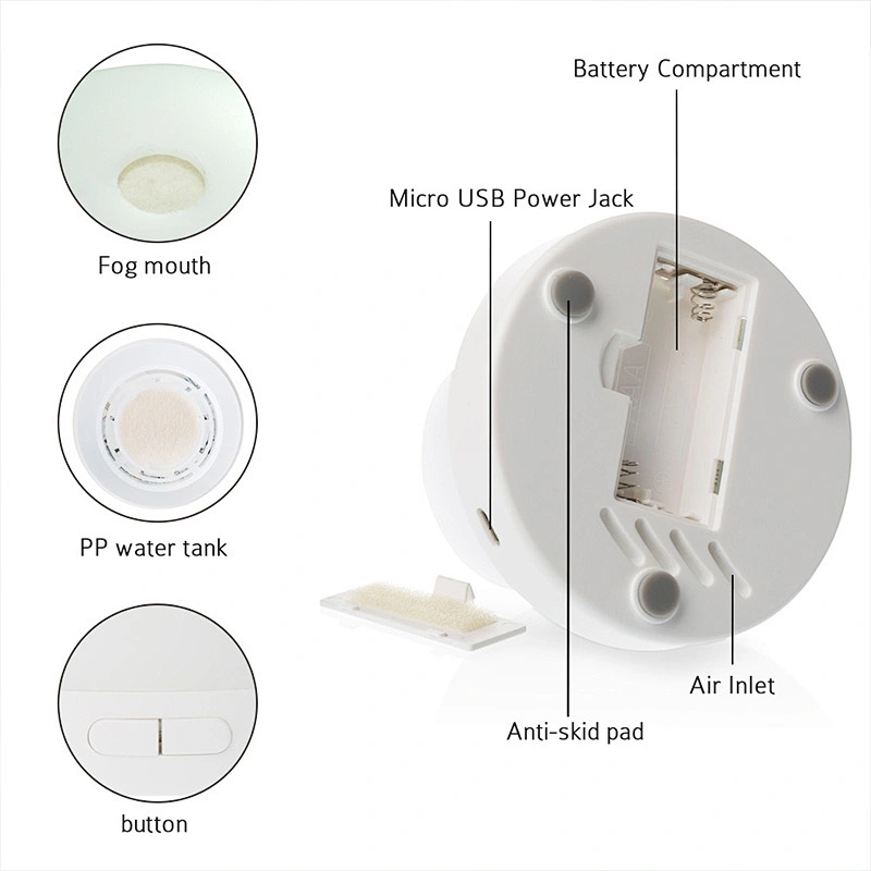Night lamp portable waterless essential oil nebulizer