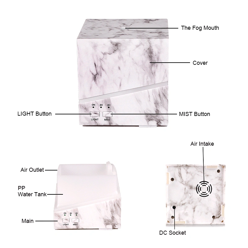Square Marble Grain 300ml Electric Fragrance Aroma Essential Oil Diffuser