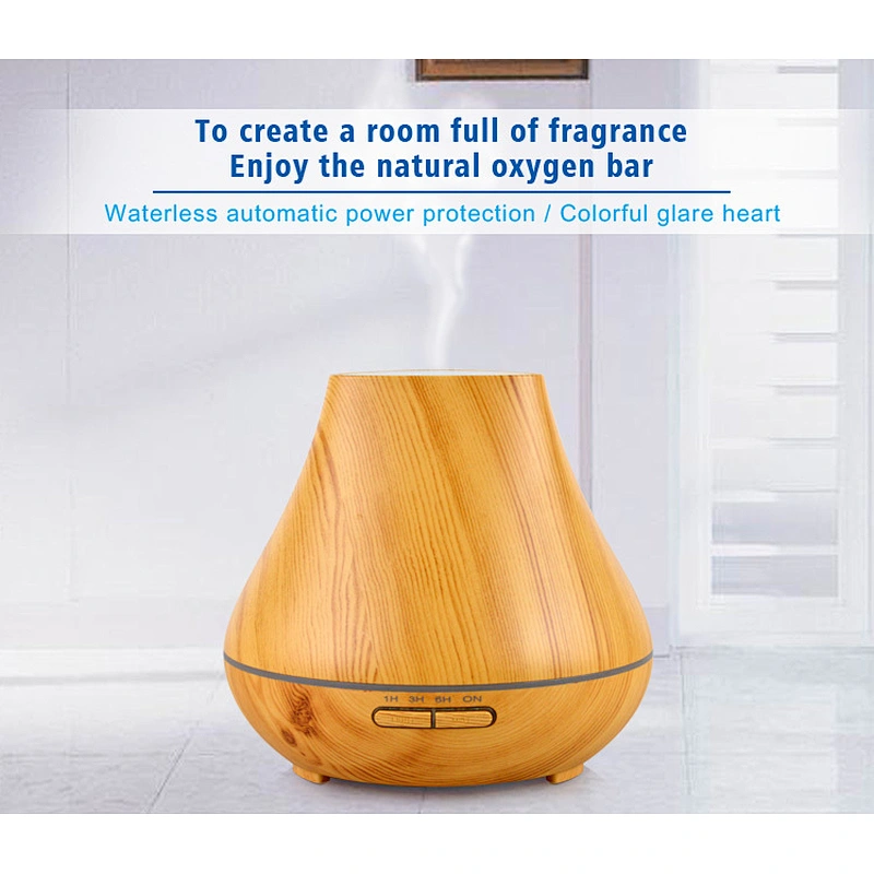400ml Wood Grain Ultrasonic Aromatherapy Essential Oil Aroma Diffuser Factory Wholesale