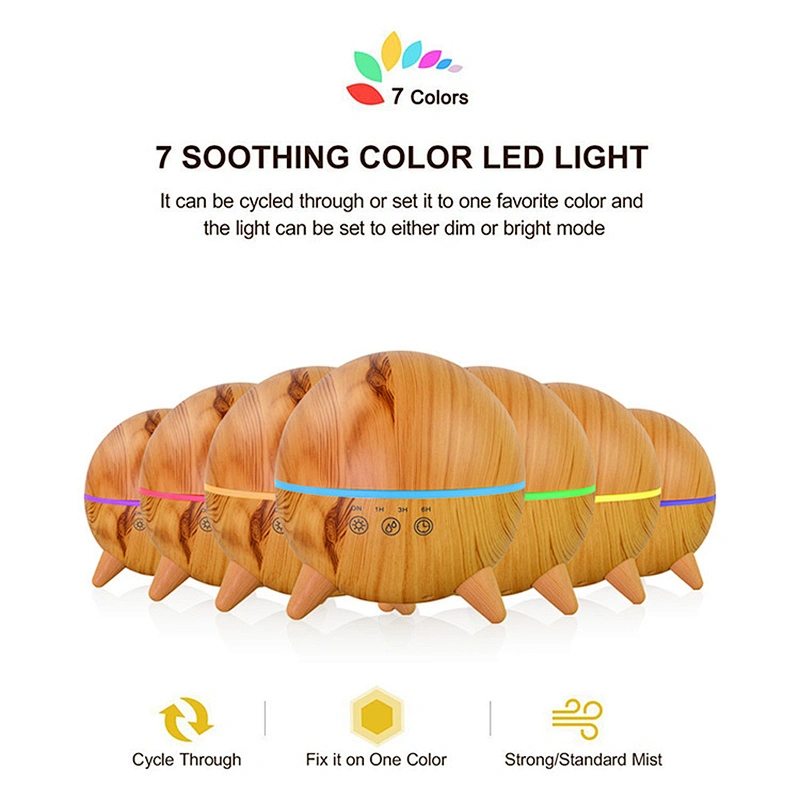 400ml Planet Design Wood Grain Ultrasonic Aromatherapy Essential Oil Aroma Diffuser