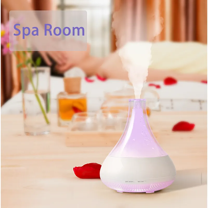 Factory Wholesale New Home Ultrasonic Air Essential Oil Diffusers Humidifier 350ml TUYA App Controlled Wifi Smart Aroma Diffuser