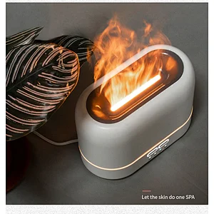 2022 New 200ML Flame Aroma Diffuser Essential oil air diffuser Flame Air Humidifier With warm Night Light For Desktop