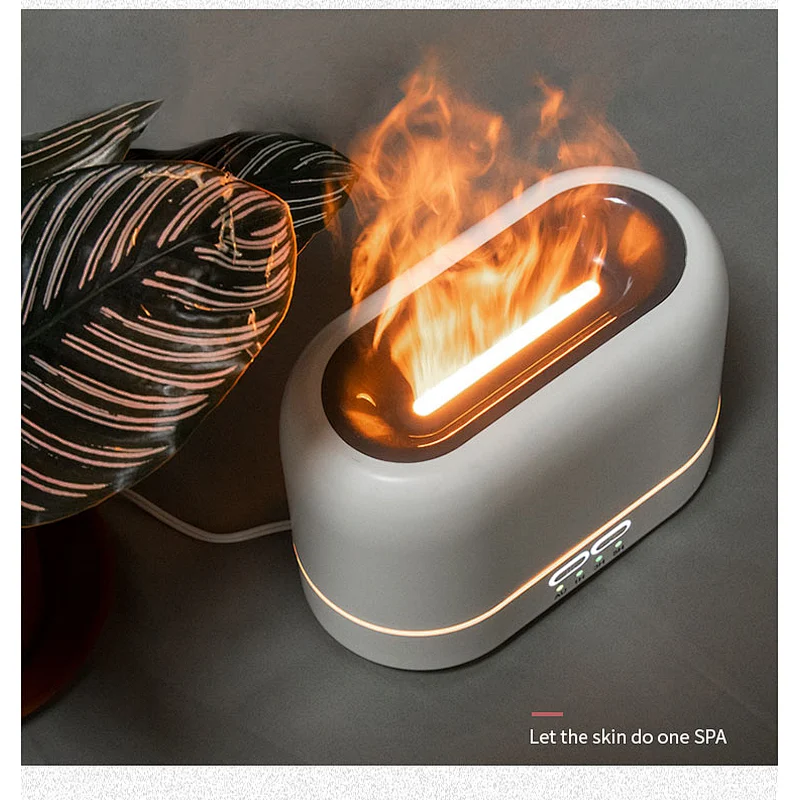 2022 New 200ML Flame Aroma Diffuser Essential oil air diffuser Flame Air Humidifier With warm Night Light For Desktop