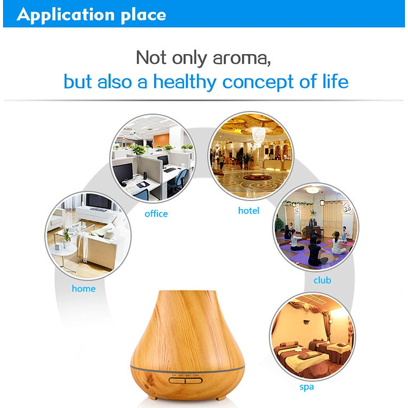 400ml Wood Grain Ultrasonic Aromatherapy Essential Oil Aroma Diffuser Factory Wholesale