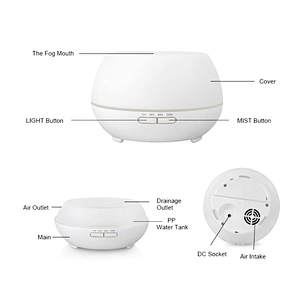 300ml Ultrasonic Aroma Diffuser with Color Changing LED