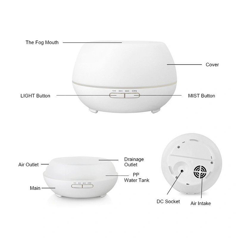 300ml Ultrasonic Aroma Diffuser with Color Changing LED