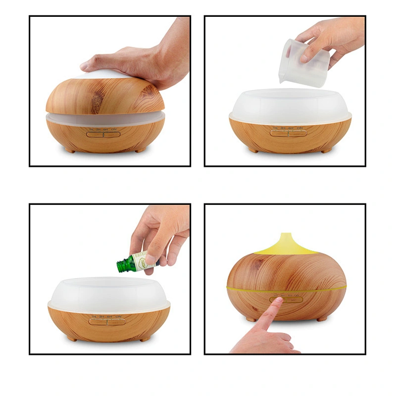 Wood Grain Aroma Diffuser with 300ML Capacity