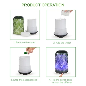 100ML Glass Aroma Diffuser 7 Color LED lights Aromatherapy