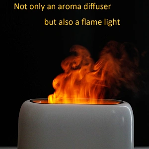 2022 New 200ML Flame Aroma Diffuser Essential oil air diffuser Flame Air Humidifier With warm Night Light For Desktop