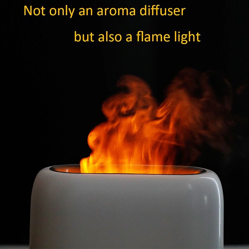 2022 New 200ML Flame Aroma Diffuser Essential oil air diffuser Flame Air Humidifier With warm Night Light For Desktop