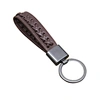 Cheap wholesale color high quality woven leather keychain
