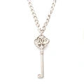 Customized metal key shape couple  hang tag necklace
