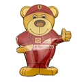 Custom CMYK printed metal bear shape fridge magnet with epoxy on the top