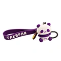 Cute Panda Silicone Keyrings with Lanyard  Customized Logo Cartoon Panda  Rubber 3d Soft Pvc Keychain