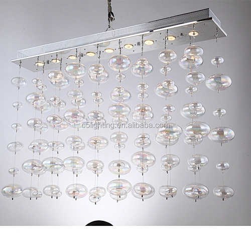Blown clear glass Flush Mount Chandelier
