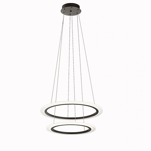 indoor luxury chandelier alluminium round 2 rings led pendant light black led hanging light