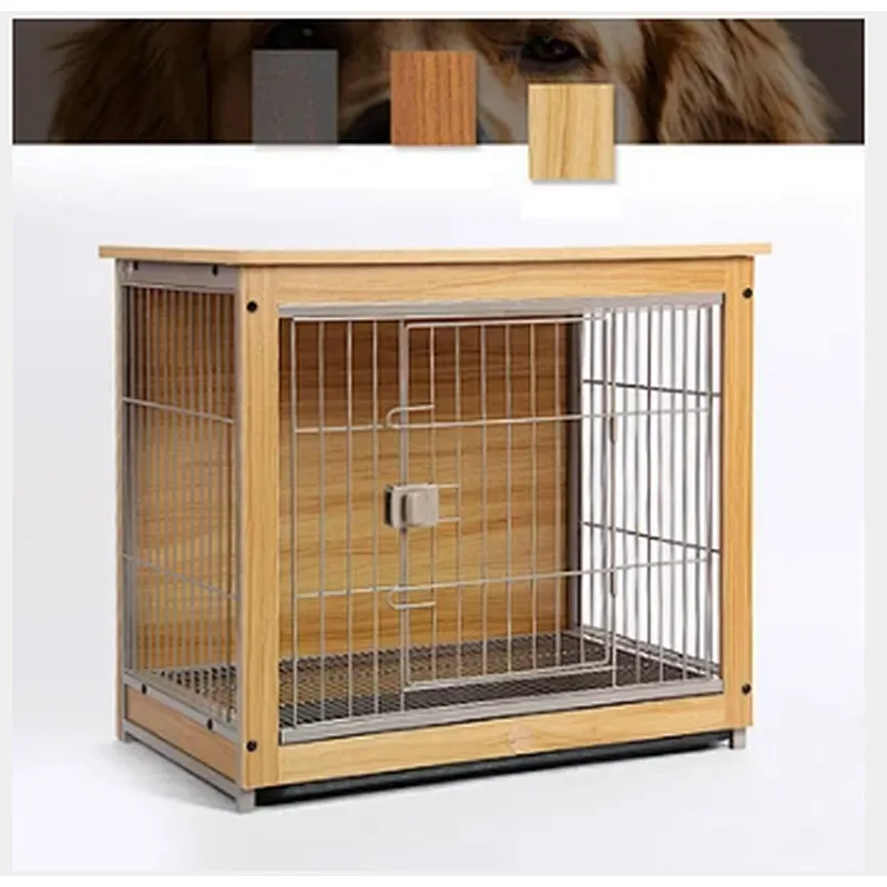Large Wooden Dog Kennel Cage Metal Foldable Heavy Dog Cages Crate for sale