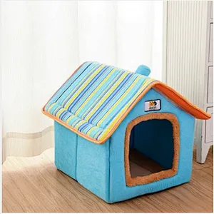 Wholesale soft dog house indoor portable winter warm foldable memory foam pet house for dog