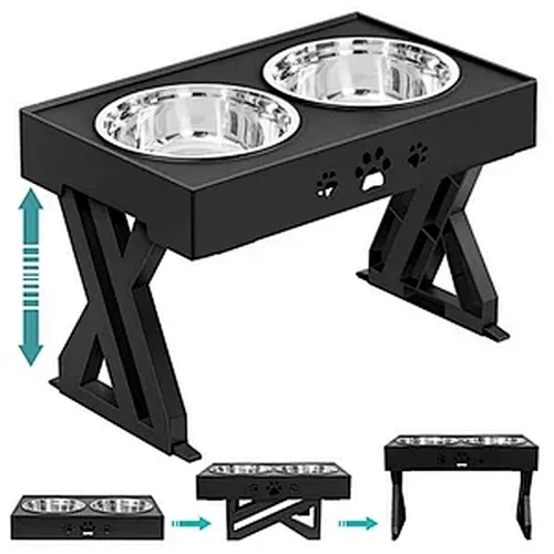 Stainless Steel Dog Bowl With Stand