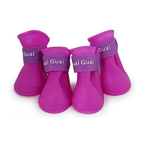 Summer dog rain shoes waterproof silicone dog rain boots pet shoes for dogs