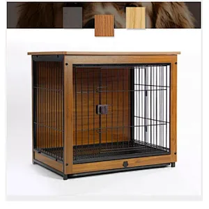 Large Wooden Dog Kennel Cage Metal Foldable Heavy Dog Cages Crate for sale